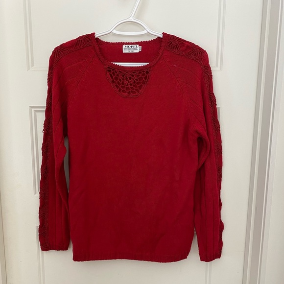 Vintage MOFFI International sweater Red with pretty design - Picture 1 of 8